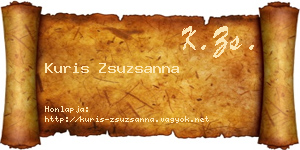 Kuris Zsuzsanna névjegykártya